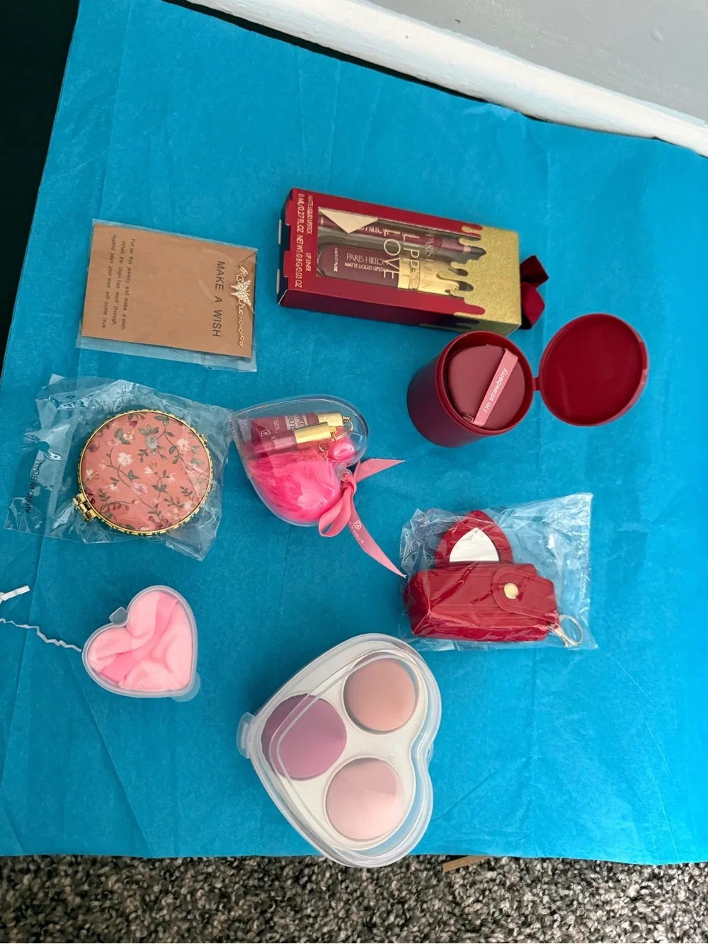 Pink makeup accessories gift Set